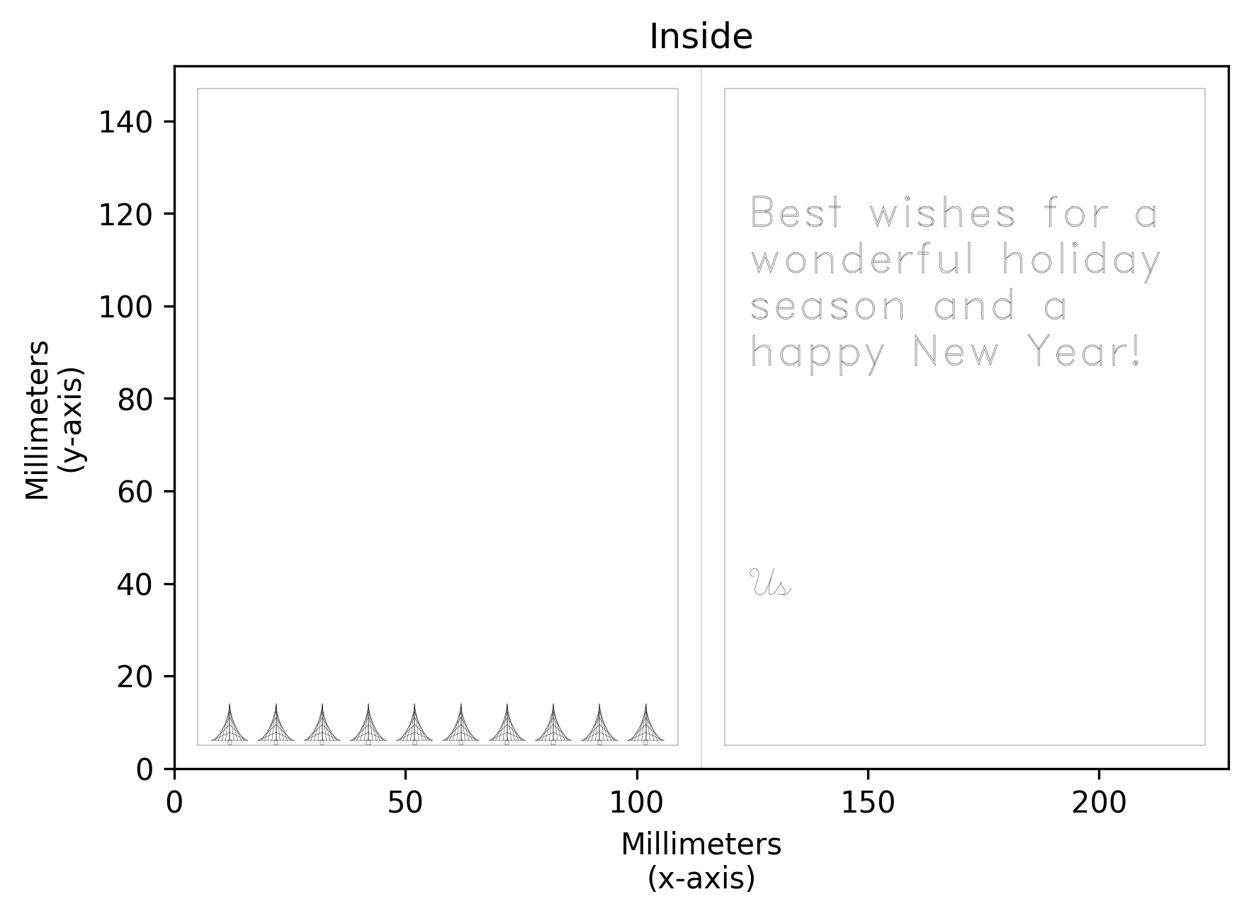 Inside of plotted holiday card.